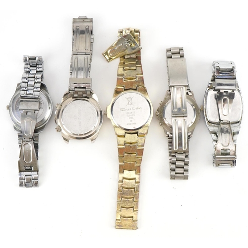 2588 - Five gentlemen's wristwatches including Thomas Calvi, Oriando and Cawelon