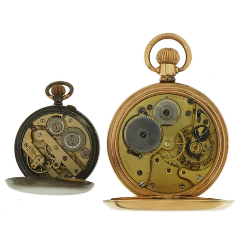 2573 - Three pocket watches comprising two gentlemen's open face pocket watches and a ladies gun metal pock... 