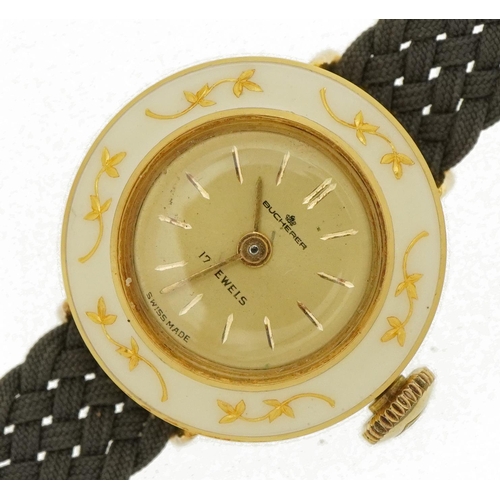 2562 - Bucherer, ladies wristwatch with interchangeable bezels and straps housed in a fitted box, 19mm in d... 