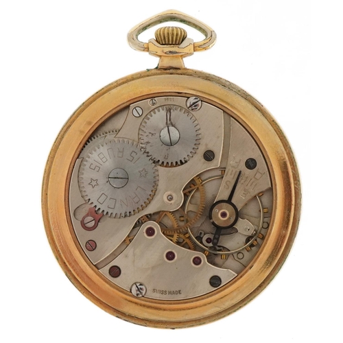 2600 - Lanco, Art Deco style gentlemen's open face pocket watch with subsidiary dial, 47.0mm in diameter