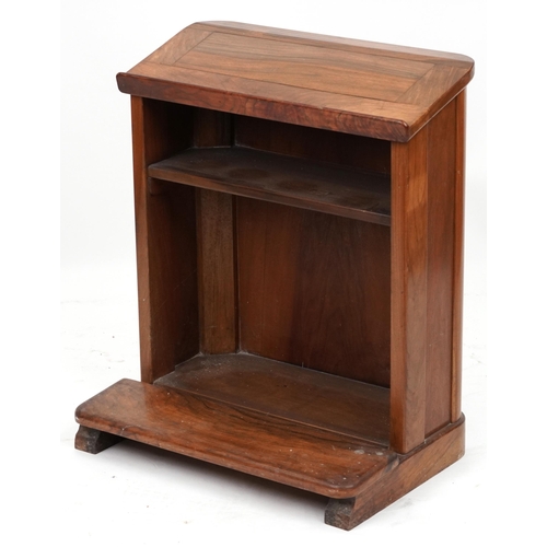 1105 - Hardwood kneeling pew with shelf space, 78cm high