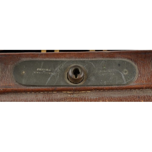 168 - Jenner & Knewstub, Victorian brown leather Gladstone bag with fitted interior housing seven matching... 