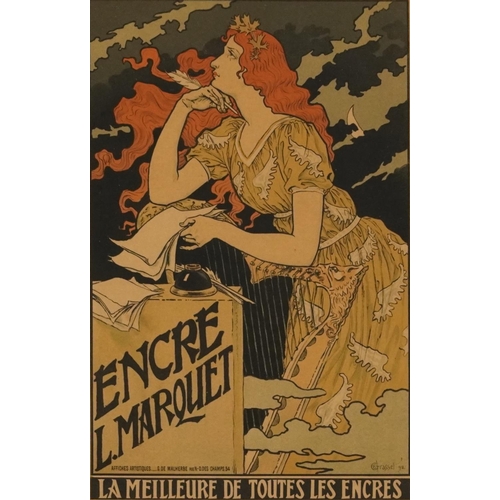 1514 - After Eugene Grasset - Encre L Marquet, French Art Nouveau lithograph in colour, indistinctly stampe... 