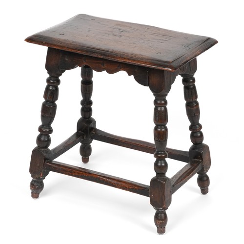 1039 - Antique oak joint stool 49cm H X 45.5cm W X 29.5cm D