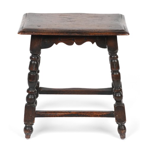 1039 - Antique oak joint stool 49cm H X 45.5cm W X 29.5cm D