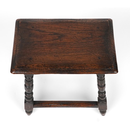 1039 - Antique oak joint stool 49cm H X 45.5cm W X 29.5cm D