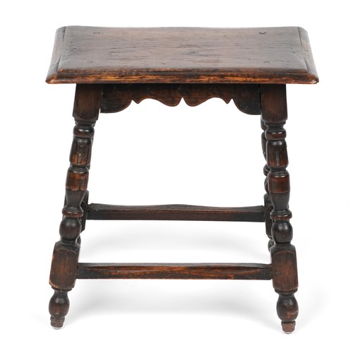 1039 - Antique oak joint stool 49cm H X 45.5cm W X 29.5cm D