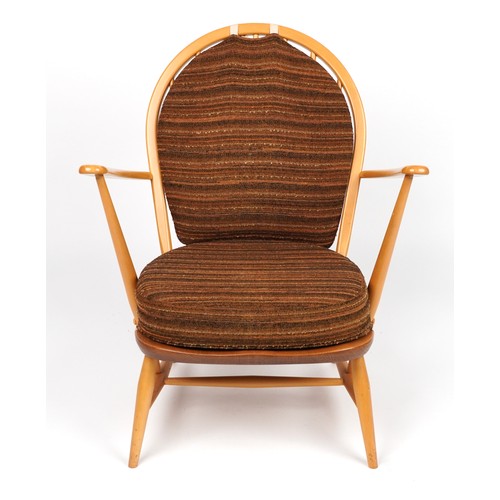 1033 - Ercol Windsor light elm armchair, 83.5cm high