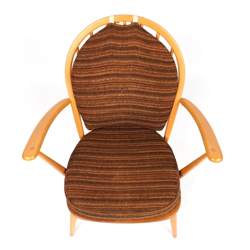 1033 - Ercol Windsor light elm armchair, 83.5cm high