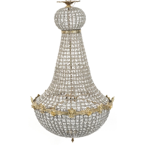 2199 - Large ornate chandelier with gilt metal mounts, 115cm high