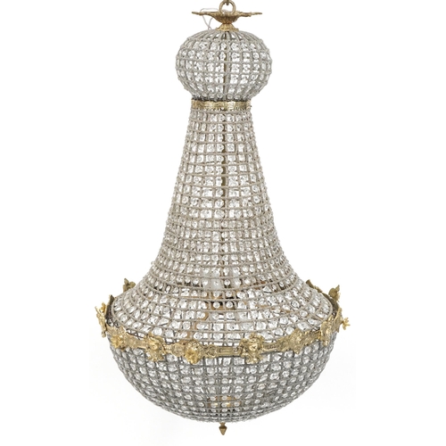 2199 - Large ornate chandelier with gilt metal mounts, 115cm high