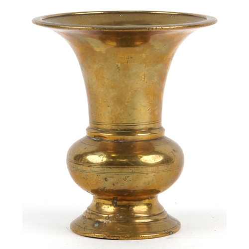 2367 - Chinese archaic style bronze beaker vase, 14.5cm high