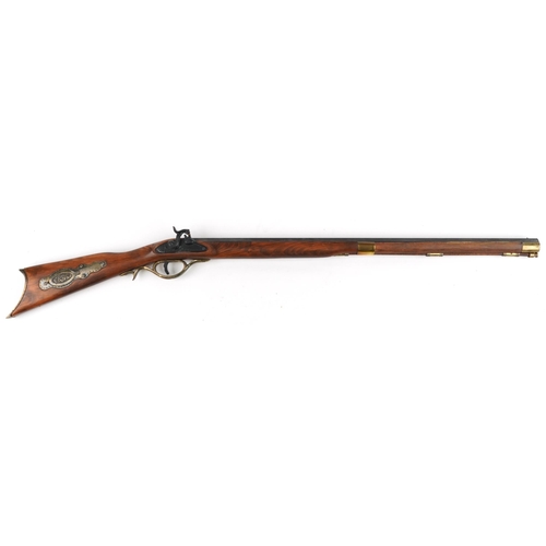 1445 - 18th century style decorative model of a percussion cap rifle, 113cm in length