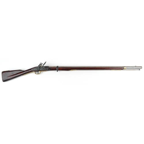 1443 - 18th century style decorative model flintlock rifle impressed Stowe 1776, 148cm in length