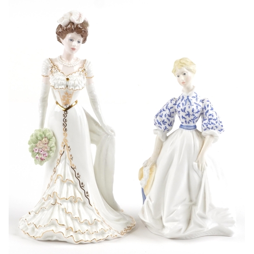 2273 - Two figurines comprising Royal Worcester Morning Walk and Coalport Golden Age, the largest 23cm high