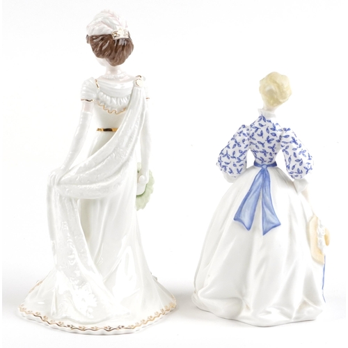 2273 - Two figurines comprising Royal Worcester Morning Walk and Coalport Golden Age, the largest 23cm high