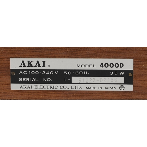 1023 - Vintage Akai 4000D reel-to-reel player, serial number 51223-02186