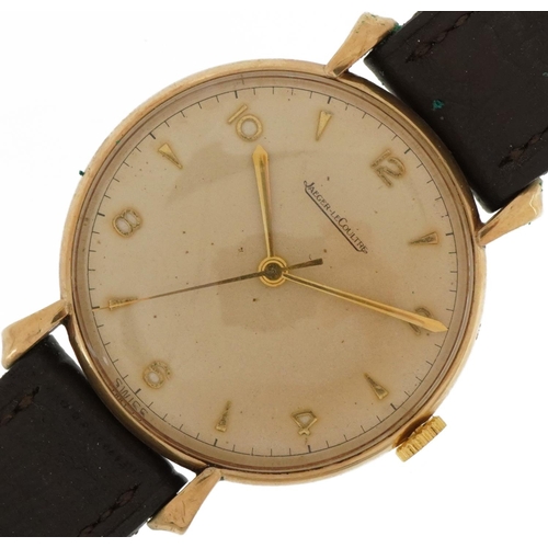 37 - Jaeger LeCoultre, gentlemen's 9ct gold manual wristwatch, the case numbered 11583, 35mm in diameter,... 