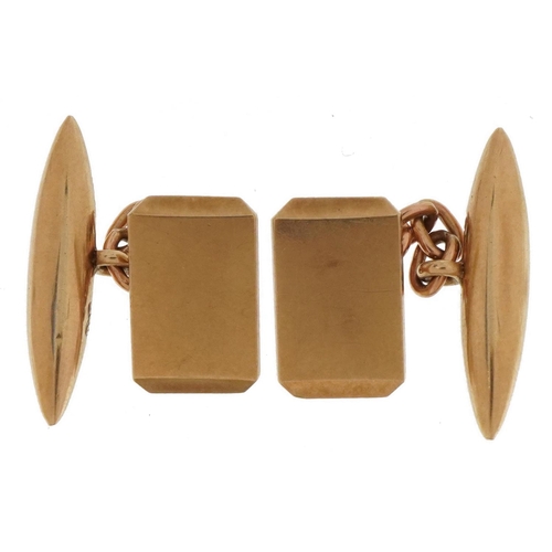 43 - Pair of 9ct gold cufflinks, 2.3cm wide, 5.2g