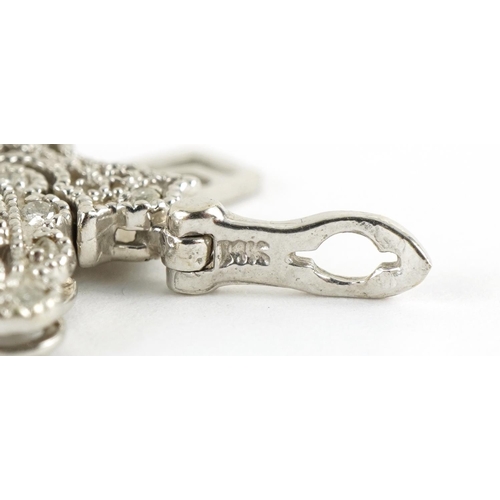 30 - 14ct white gold sapphire and diamond bracelet, 18.5cm in length, 32.8g