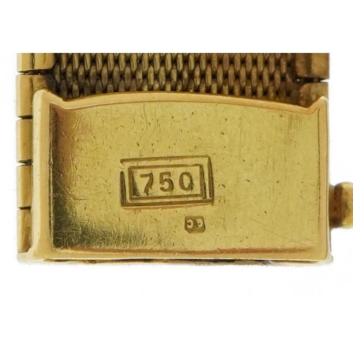 5 - 18ct gold stylish flattened link bracelet, 18cm in length, 42.2g