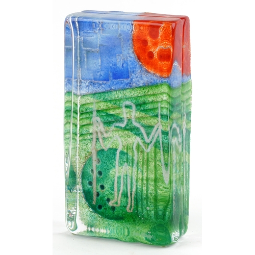 336 - Sarah Peterson for Caithness, contemporary Long Man of Wilmington glass paperweight, limited edition... 