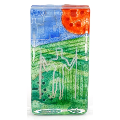 336 - Sarah Peterson for Caithness, contemporary Long Man of Wilmington glass paperweight, limited edition... 