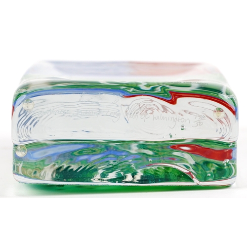 336 - Sarah Peterson for Caithness, contemporary Long Man of Wilmington glass paperweight, limited edition... 