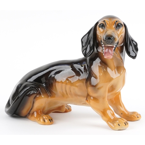 232 - Ronzan, Mid century Italian porcelain dog, incised Ronzan Made in Italy to the base, 31cm in length