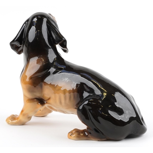 232 - Ronzan, Mid century Italian porcelain dog, incised Ronzan Made in Italy to the base, 31cm in length