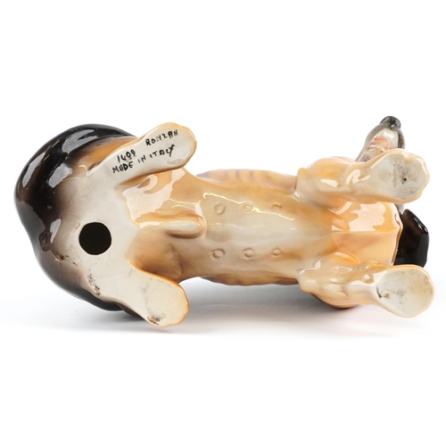 232 - Ronzan, Mid century Italian porcelain dog, incised Ronzan Made in Italy to the base, 31cm in length