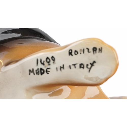 232 - Ronzan, Mid century Italian porcelain dog, incised Ronzan Made in Italy to the base, 31cm in length