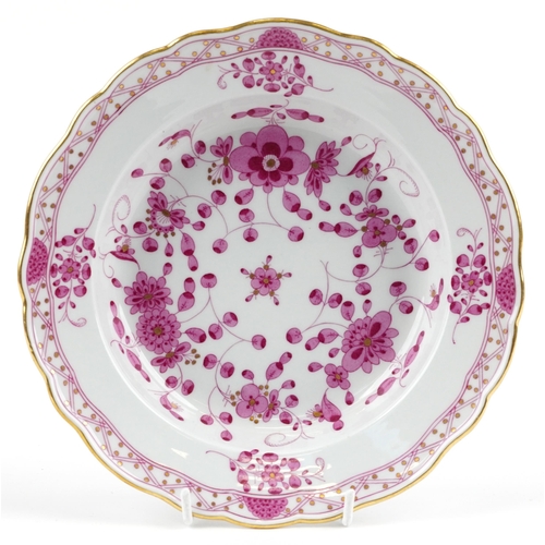 2649 - Meissen, German porcelain soup bowl hand painted with flowers, 23.5cm in diameter