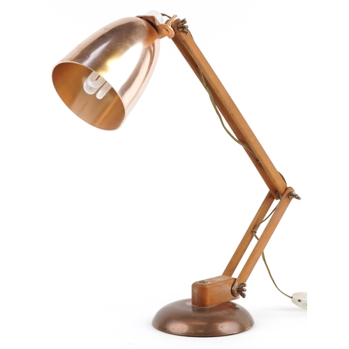 2674 - Vintage lightwood and coppered Anglepoise lamp