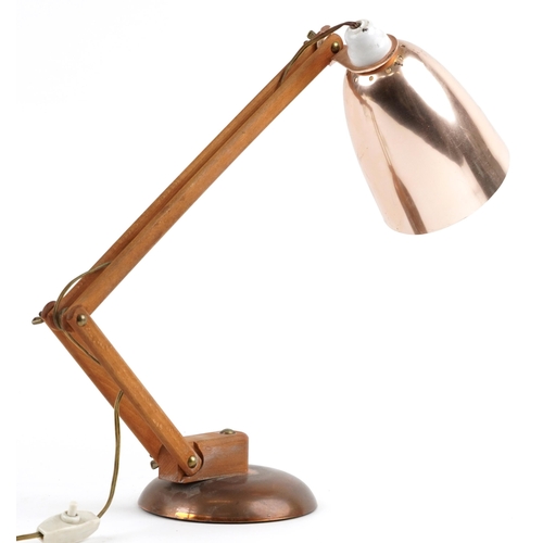 2674 - Vintage lightwood and coppered Anglepoise lamp