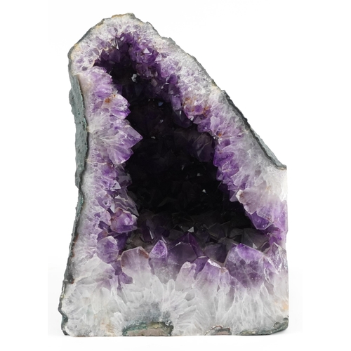 370 - Large geology interest natural history amethyst geode, 42cm high