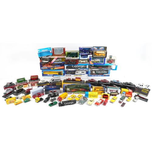 1167 - Diecast vehicles, mostly boxed, including Dinky, Eddie Stobart, Oxford, Corgi and Great British Buse... 