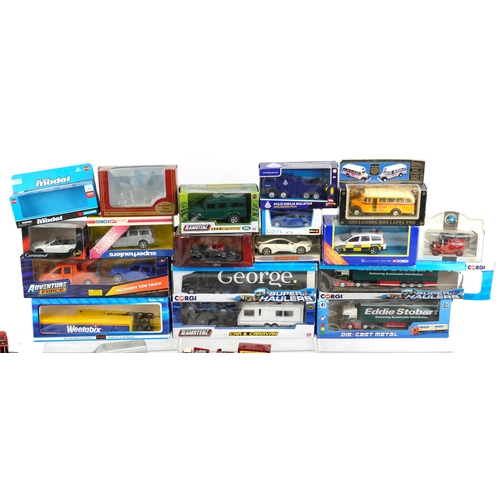 1167 - Diecast vehicles, mostly boxed, including Dinky, Eddie Stobart, Oxford, Corgi and Great British Buse... 