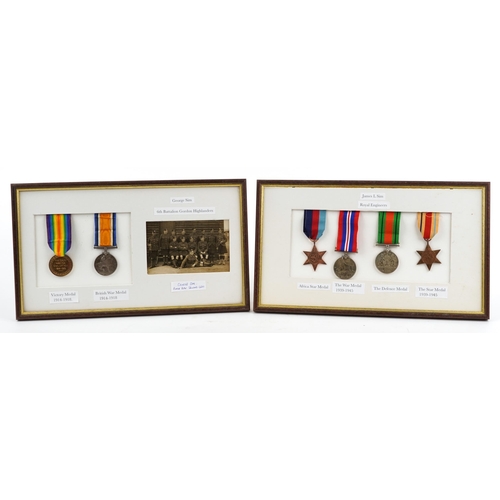 1353 - British military World War I and World War II medal group relating to the Sim family comprising Worl... 