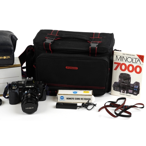 1060 - Cameras and accessories including Minolta 7000 and Pullman protective case