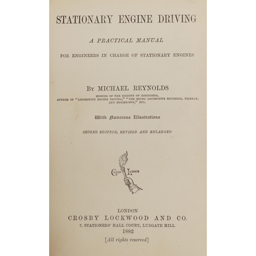 1477 - Stationary Engine Driving, Victorian hardback book by Michael Reynolds published London Crosby, Lock... 