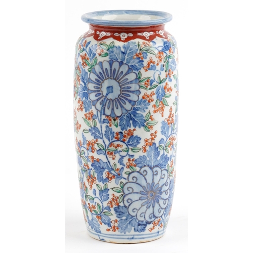 2679 - Japanese Imari porcelain vase hand painted with flowers, 32cm high