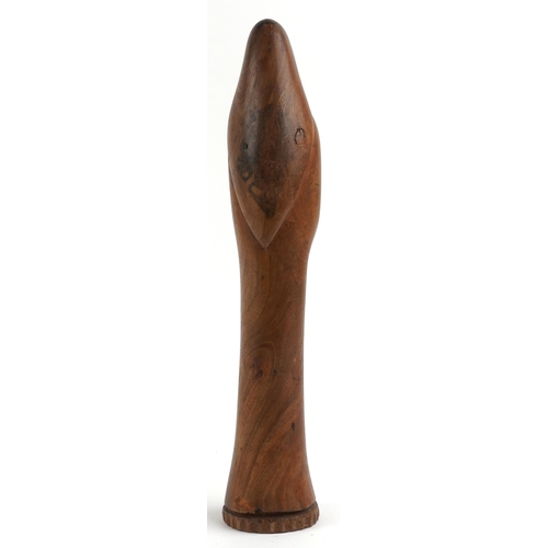 2455 - Large continental hardwood carving of the Virgin Mary, 56cm high