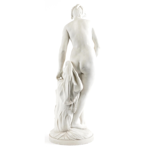 238 - Large 19th century classical parian statuette of Venus bathing, 72cm high