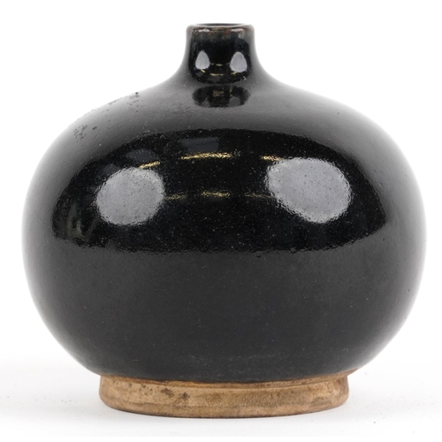 2706 - Chinese porcelain vase having a dark brown glaze, 10.5cm high