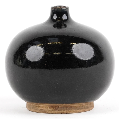 2706 - Chinese porcelain vase having a dark brown glaze, 10.5cm high