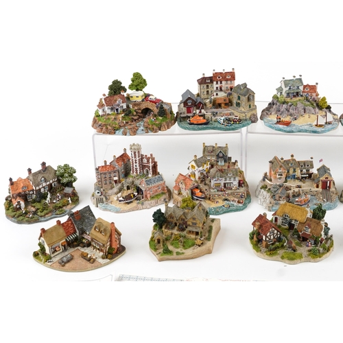 2282 - Collection of Danbury Mint Village Collection models by Jane Hart including Mayday! from the RNLI co... 