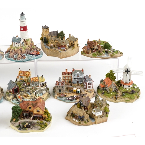 2282 - Collection of Danbury Mint Village Collection models by Jane Hart including Mayday! from the RNLI co... 