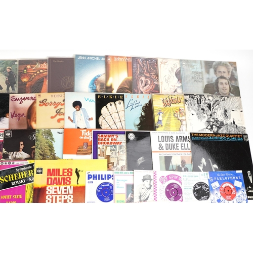 1039 - Vinyl LP records and 45rpms including Genesis, The Beatles, Simon & Garfunkel, Neil Young, Gerry Raf... 