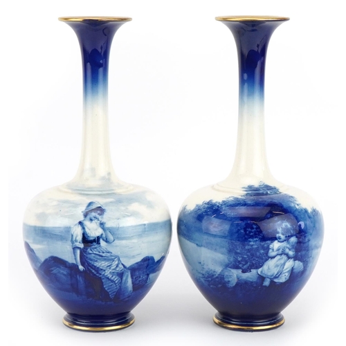 437 - Pair of Royal Doulton children's series vases, numbered 1748 and 1749 to the bases, each 26cm high